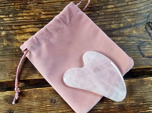 Face Sculptor Rose Quartz Gua Sha with Pouch