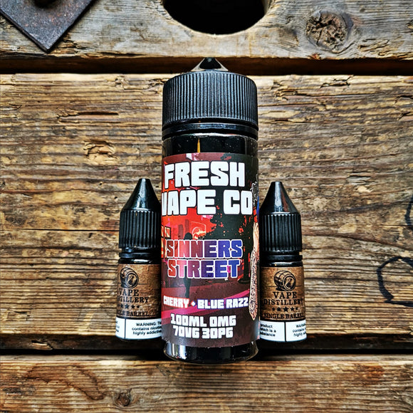 fresh vape co sinner street 100ml short fill free nic shot